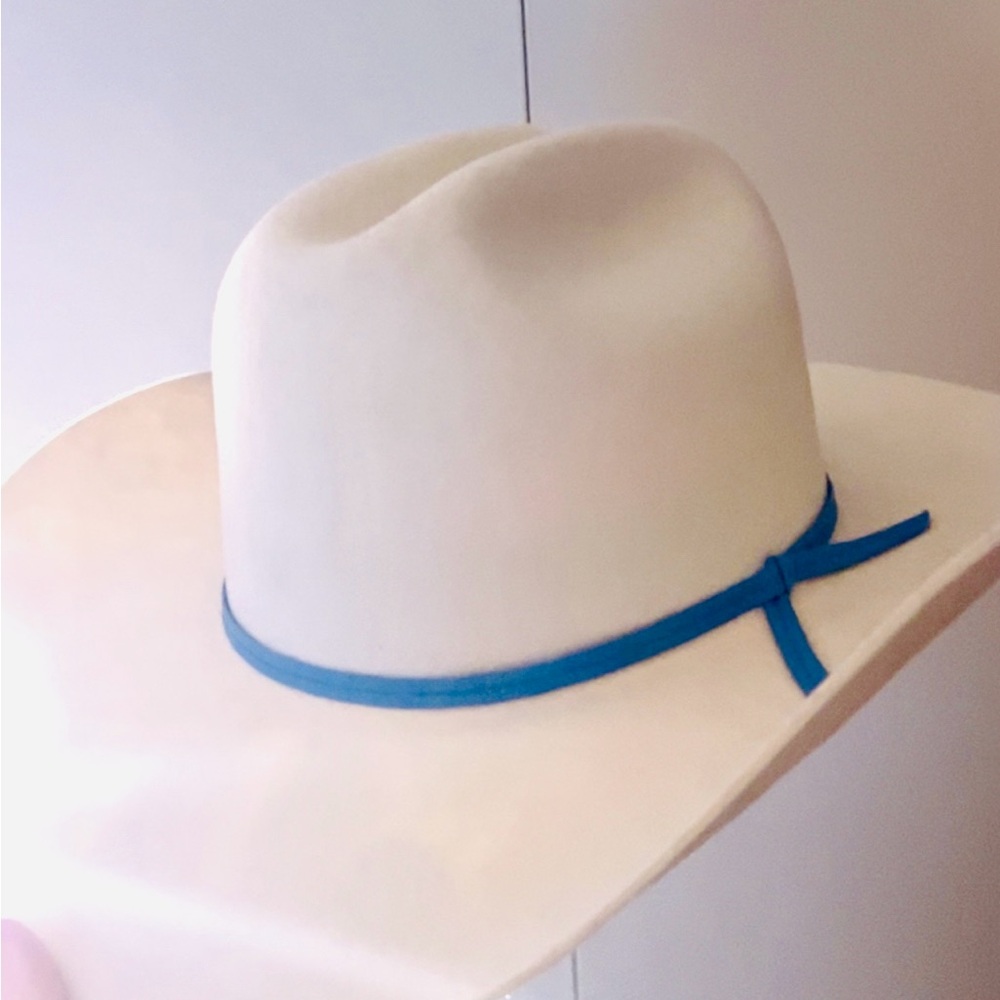 Smithbilt Cowboy White Hat with Blue Band
